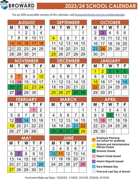 broward school calendar